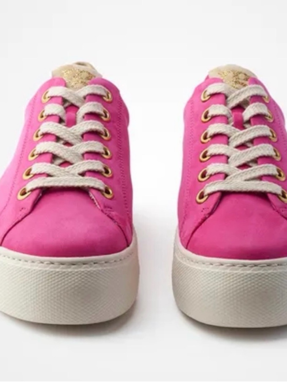 Paul Green Hot Pink Platform Sneaker with Cream Accents - Picture 2 of 8